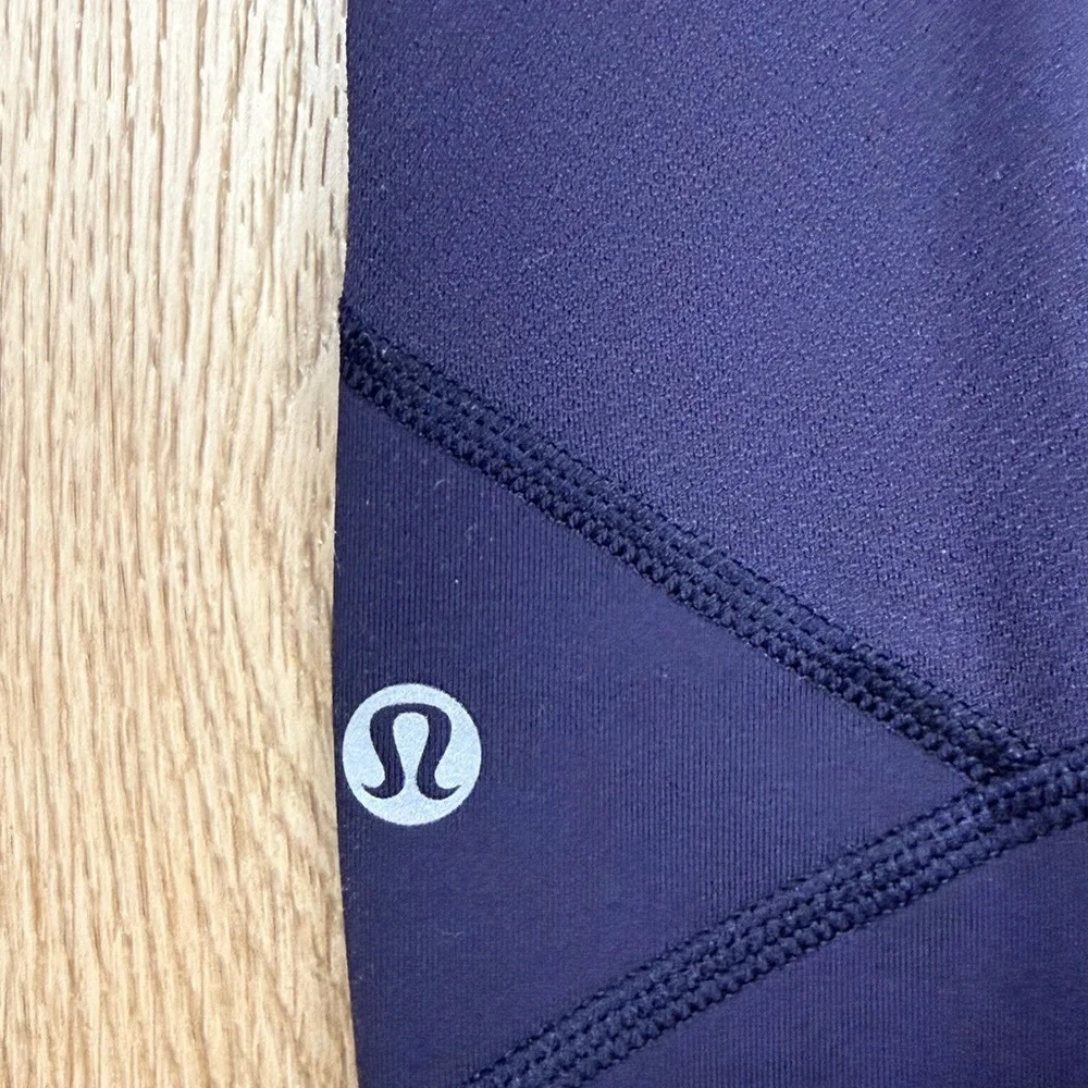 Lululemon Pace Rival Crop Running Leggings with Pockets Midnight Navy Size 4 - Picture 5 of 9